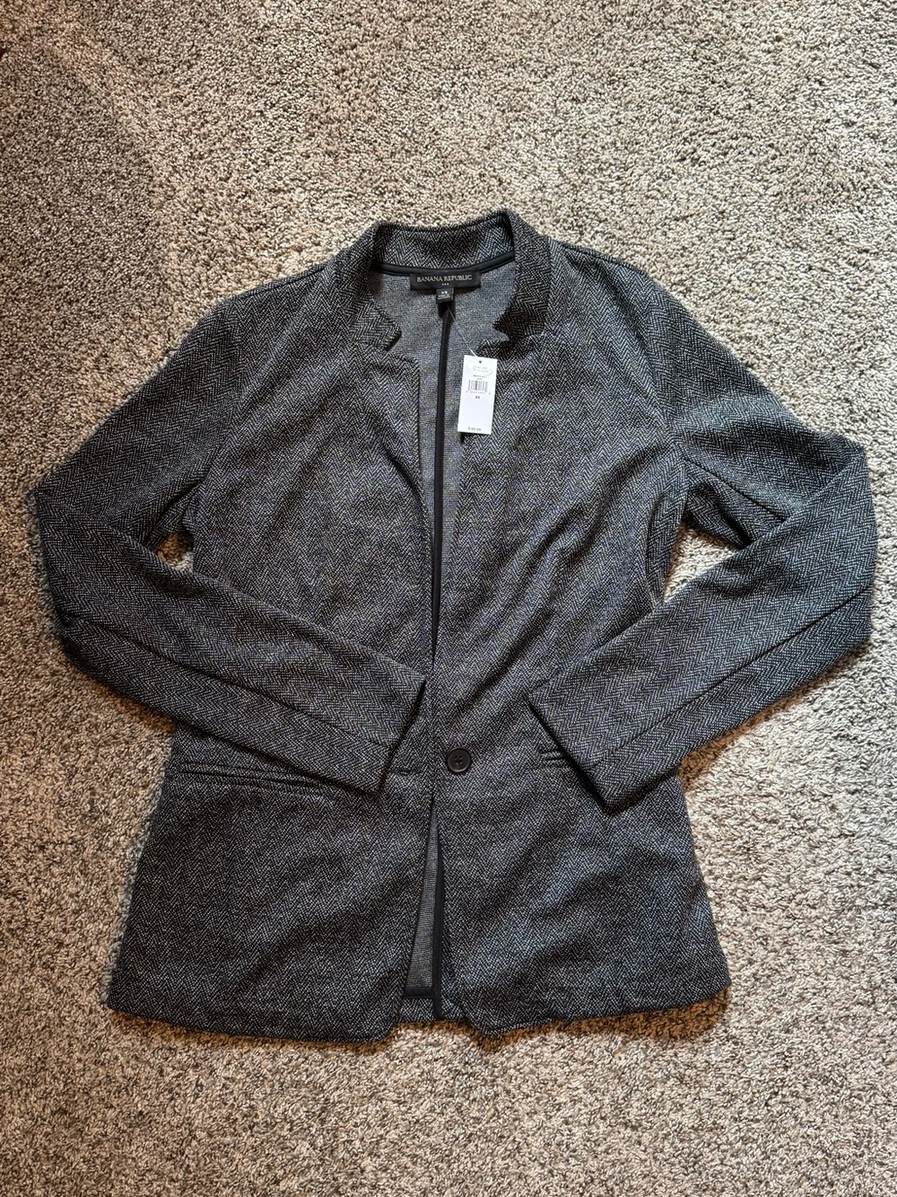 Banana Republic Charcoal Gray Knit Blazer Jacket - Women's